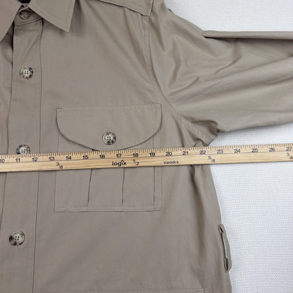 Orvis Safari Utility Jacket Mens 42 Tan Button Up Pockets (no belt) Outdoor - Picture 4 of 11